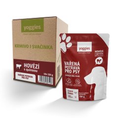 Yoggies - Vařená potrava pro psy – hovězí maso s quinoou 150g