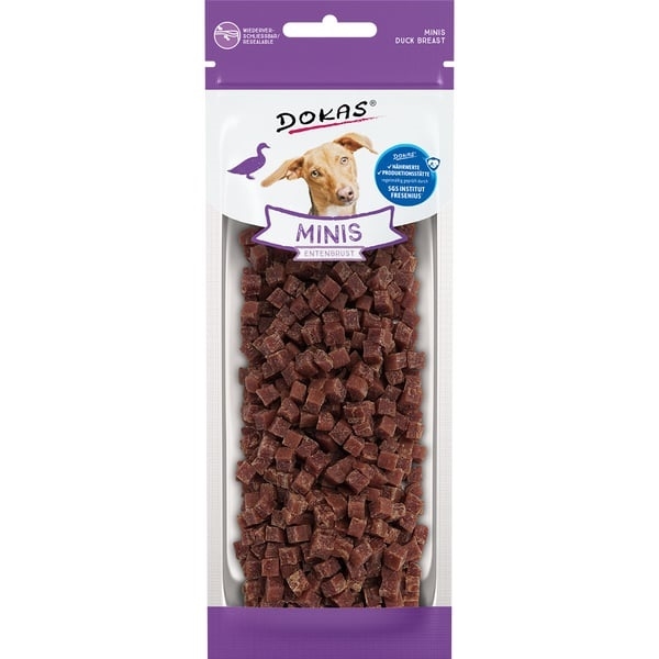 Dokas Minis Kostičky z kachních prsou 70 g Dokas Minis Kostičky z kachních prsou 70 g