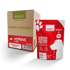 Yoggies - Vařená potrava pro psy – vepřové maso s rýží 150g