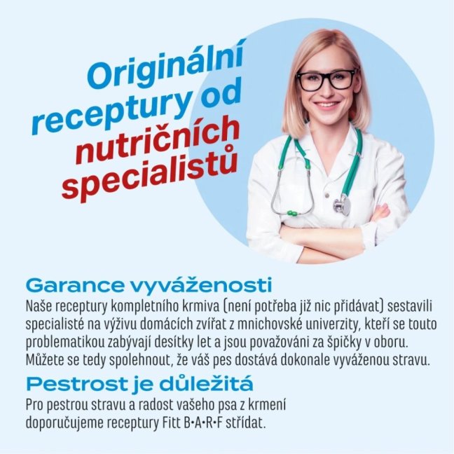 BARF Fitt® hovězí kompletní krmivo, mražené dogety 2,5 kg