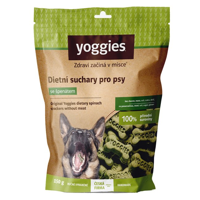 Yoggies Dietní bezlepkové suchary se špenátem 150g