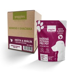 Yoggies - Vařená potrava pro psy – krůtí a králičí 150g