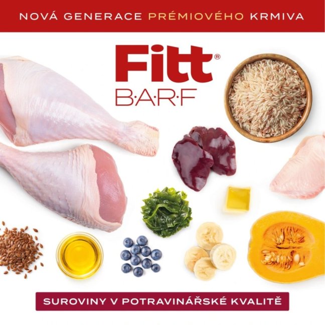 BARF Fitt® krůtí kompletní krmivo, mražené dogety 2,5 kg