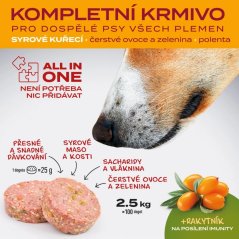 BARF Fitt® kuřecí kompletní krmivo, mražené dogety 2,5 kg